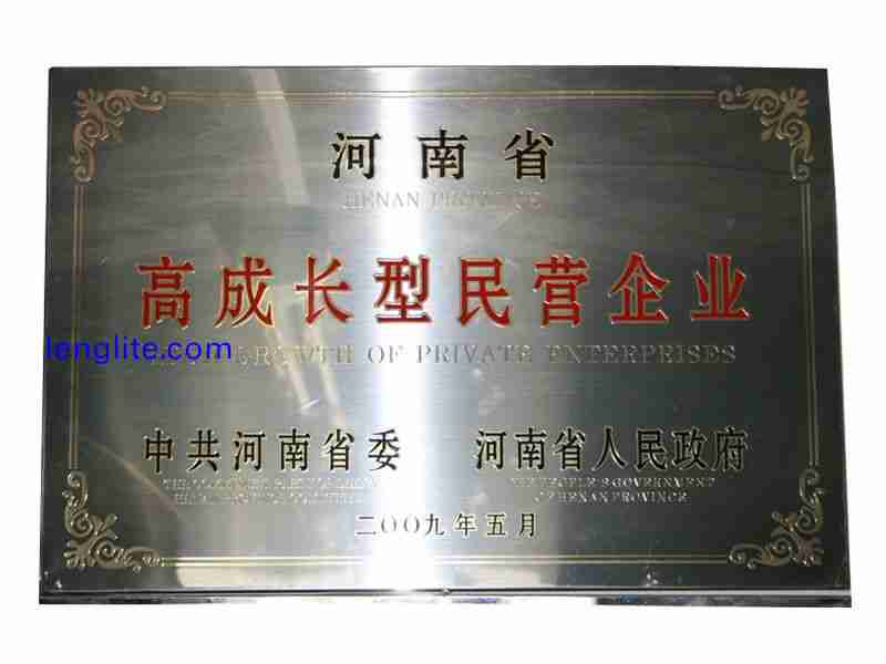 2009年河南省高成长型民营企业